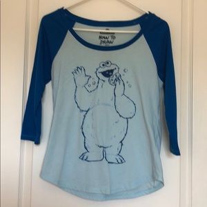 Cookie Monster Quarter Sleeve Top